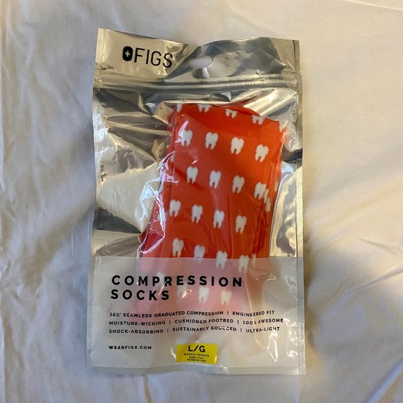 Figs Accessories Figs Compression Hot Coral Teeth Dentist Socks